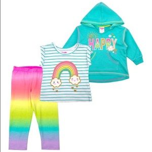 Nannette Stripe Tee Happy Hoodie Rainbow Leggings